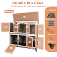 thumbnail image 7 of Gowoodhut Guinea Pig Cage Indoor Wooden 2-Story Rabbit Hutch on Wheels for Small Animals, Gray, 7 of 7