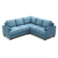thumbnail image 2 of JERFIT Aqua Blue Microfiber Sectional Sofa Couch with Chaise, Reversible L-Shaped Living Room Couch with Pocketed Coil Cushions, Easy Assembly Apartment Sofa, 2 of 5