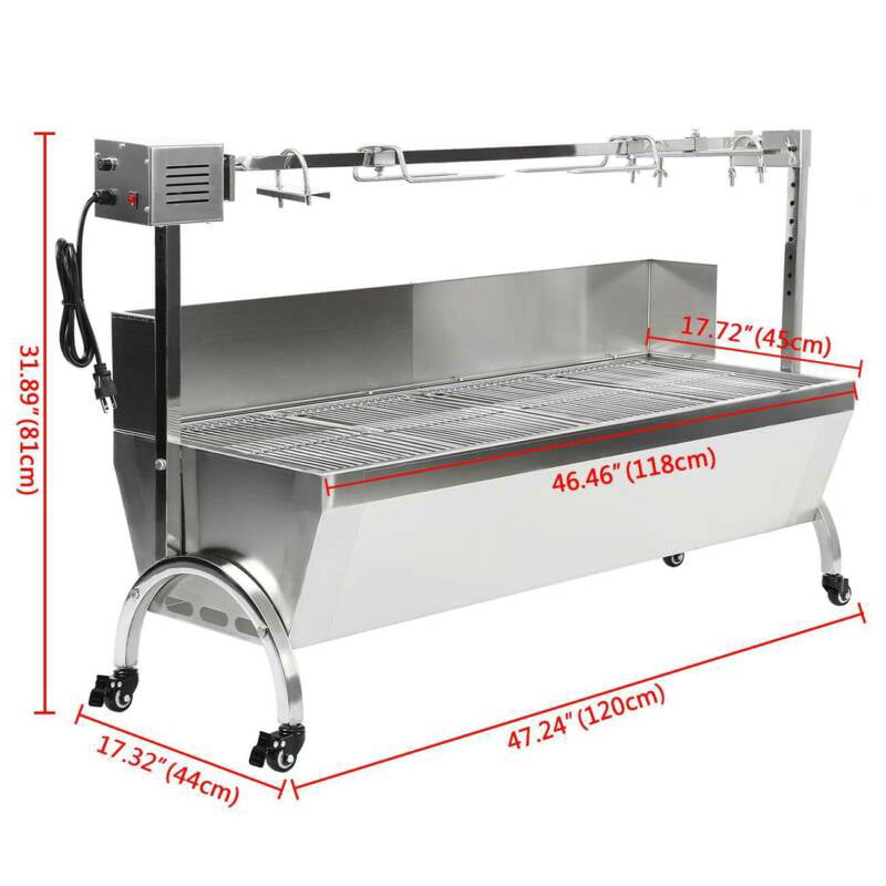 Details about   Portable 110V Spit Roaster Rotisserie Pig Lamb Roast BBQ Picnic Outdoor Grill US 
