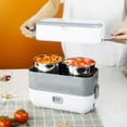 thumbnail image 3 of 110V 2 Layer Lunch Box Electric Food Warmer Rice Cooker Stainless Lunch Box Steamer Food Heater Rice Cooker Portable Home Electric Heating Lunch Box Food Heater, 3 of 12