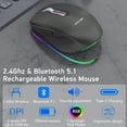 thumbnail image 4 of Wireless Gaming Mouse 2.4g Bluetooth-compatible 5.1 Dual-mode 2400dpi Mute Computer Mouse For Game Office White, 4 of 5