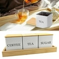 thumbnail image 2 of GQDIN 3-Piece Metal Tea Coffee Sugar Canisters Set with Wood Lid, 500ML Square Storage Container Jars with Chalkboard Name Marker for Kitchen Pantry Organization, 2 of 9