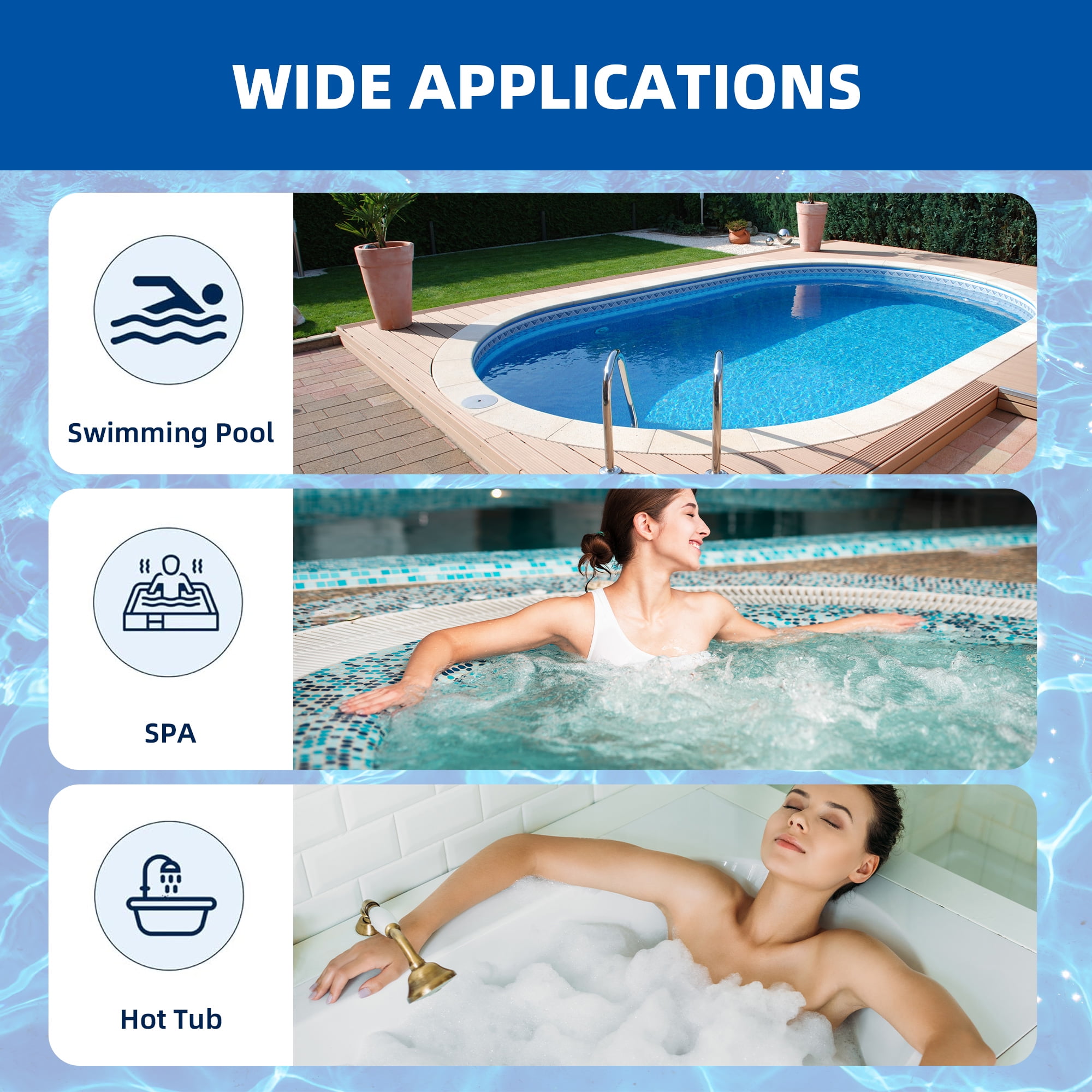 EASYTEST 7 in 1 Pool and Spa Test Strips, 150 Strips Fast and Accurate Water Quality Testing Kit for Swimming Pool and Hot tub, Strip Detects pH, Chlorine, Bromine, Total Hardness