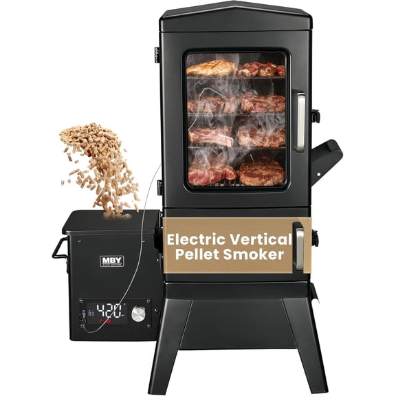 Maison Backyards Vertical Electric Pellet Smoker with LED Control and Meat Probe