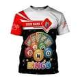 thumbnail image 3 of Personalized Team Name and Name colorful BINGO 3D Shirt, Custom Bingo game Shirts for Team, Men Women unisex T shirt (Purple, 2XL), 3 of 10