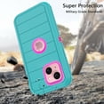 thumbnail image 7 of Asuwish Compatible with iPhone 15 6.1 inch Phone Case Hybrid Rugged Shockproof Hard Protective Drop Proof Full Body Heavy Duty Mobile Cell Cover for i Phone15 i15 15Case Women Men Green, 7 of 7