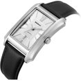 thumbnail image 2 of Reloj de cuarzo casual de negocios para hombres Reloj rectangular de cuero con correa de caja de acero inoxidable (negro, blanco, gris, oro rosa) Blanco, 2 of 5