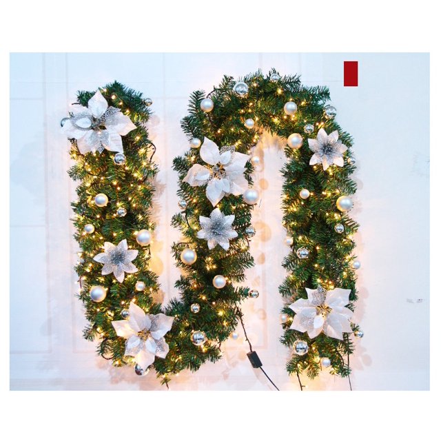 Christmas Garland Christmas Garland with LED Lights Cordless Prelit