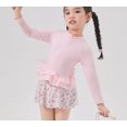 thumbnail image 3 of REDARER Girls Swimwear Set Long Sleeve Floral Print Polyester Cute Japanese Style Swimsuits for Toddler,Girls Swimsuit,2-4 Years, 3 of 8