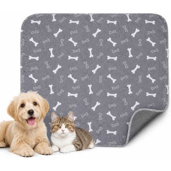 Pup Pad with Pheromones, Reusable Puppy Pads Washable for Dogs & Cats,Washable,Durable Leak-Proof & Anti-Slip Pet Training Pads for Home & Trave (Gray,Medium)