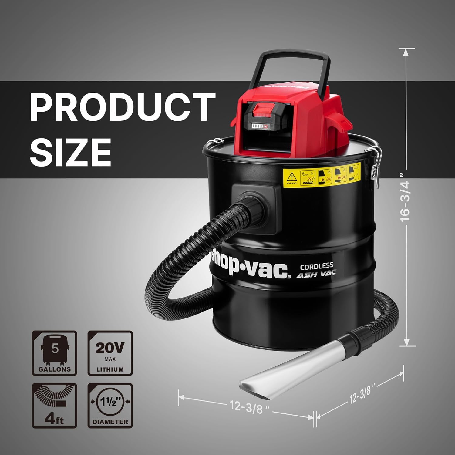 Shop-Vac 20V Cordless 5 Gallon Ash Vacuum