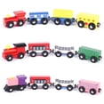 thumbnail image 2 of BESTSKY 4Pcs Magnetic Wooden Miniature Train - Carriage Model Developmental Kids Toy Gift Magnetic Train Set, 2 of 6