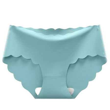 YOTMKGDO Ladies Underwear Panties  Women s Seamless Breathable Hipster Panties No Show Stretch Ice Silk Underwear Bikini Panties Underwear Briefs Blue  XXL
