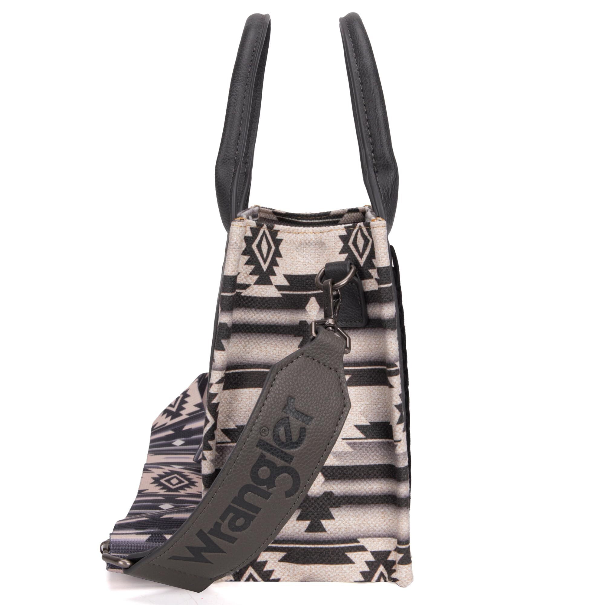 Wrangler Aztec Tote Bag for Women Boho Shoulder Purses and Handbags, Black