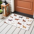 thumbnail image 5 of Beige Brown Horses 2'x3' Washable Rug, Horseshoes Farmhouse Abstract Art Non-Slip Soft Doormat Area Rugs for Entrance Bathroom Bedsides, StainResistant Carpet for Kitchen Bedroom, Entryway Floor Mat, 5 of 9