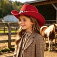 thumbnail image 2 of mgoYE Cow Design Cowboy Hat 3-15 Years Western Cowgirl Hat Cute Cow Themed Cowboy Hats for Girls Boys with Six Color Choices Red, 2 of 8