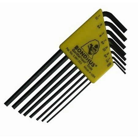 

Bondhus 12132 Set of 8 Hex L-wrenches Long Length sizes .050-5/32