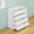 thumbnail image 6 of 4 Drawer Dresser for Bedroom,31.5"W Modern Chest of Drawers with Hidden Handle,Wooden Closet Chests Organizer for Bedroom, Living Room,White, 6 of 8