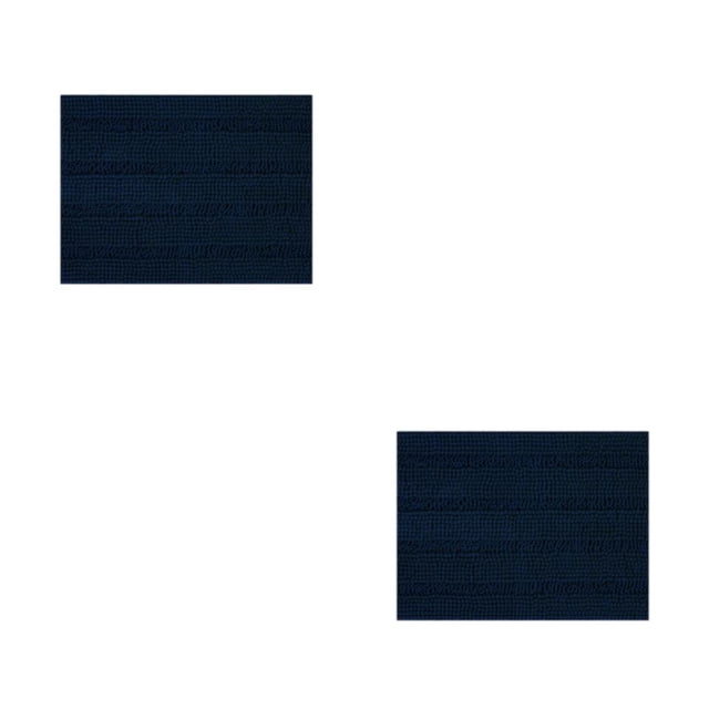 Alfombrilla para baño Bewildely impermeable antideslizante absorbente Azul marino 43*61 2piezas