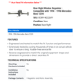 thumbnail image 2 of Rear Right Window Regulator - Compatible with 1994 - 1996 Mercedes-Benz C220 - Dorman, 2 of 2