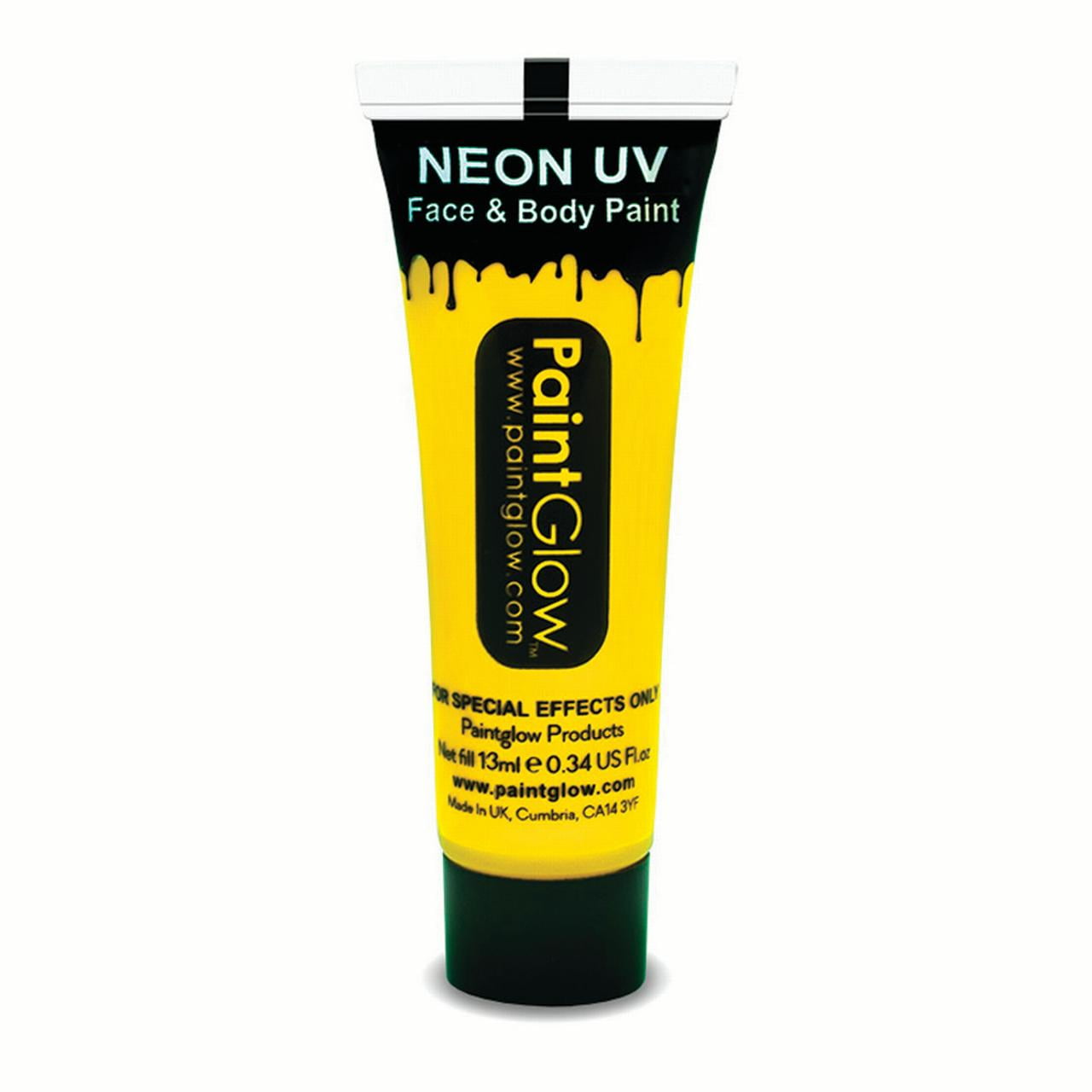 PaintGlow Neon UV Reactive Face & Body Paint 10ml Liquid Makeup, Neon ...