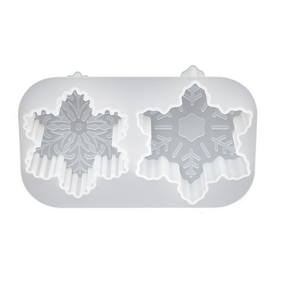Shoreew Snowflake Silicone Candle Mold Christmas Resin Mold for Candle Making DIY Aromatherapy Wax Polymer Clay Soap Sculpture Decoration Glue Mold