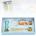 thumbnail image 3 of Wax Seal , Exquisite Convenient Retro Wax Seal  Kit  for DIY Projects for Weddings for Greeting Cards for Invitations Green Long Box-dark Green Handle,Blue Long Box-dream Blue, 3 of 8