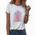 thumbnail image 2 of ORT American Flag T Shirt Women 4th of July Shirt Patriotic T-Shirt American Flag Short Sleeve Tops(Z12-White,XL), 2 of 5
