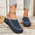 thumbnail image 6 of Wovix Women Men Slip On Moccasin Slippers Indoor Outdoor Warm Fuzzy Comfy House Shoes Fluffy Wide Loafer Slippers Daily Navy 38, 6 of 7