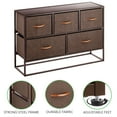 thumbnail image 4 of mDesign Wide 5-Drawer Storage Dresser, Steel Frame, Fabric Bins, Espresso Brown, 4 of 7