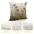 thumbnail image 4 of Creowell  Flowers Pillow Covers Garden Floral Throw Pillow Covers Modern Plants Grass Blossom Cushion Covers for Sofa Couch Square Coze Soft Grey White Flower Pillowcase, 4 of 5