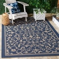thumbnail image 2 of Safavieh Courtyard Nanda Botanical Indoor/Outdoor Area Rug, Navy/Beige, 4' x 5'7", 2 of 15