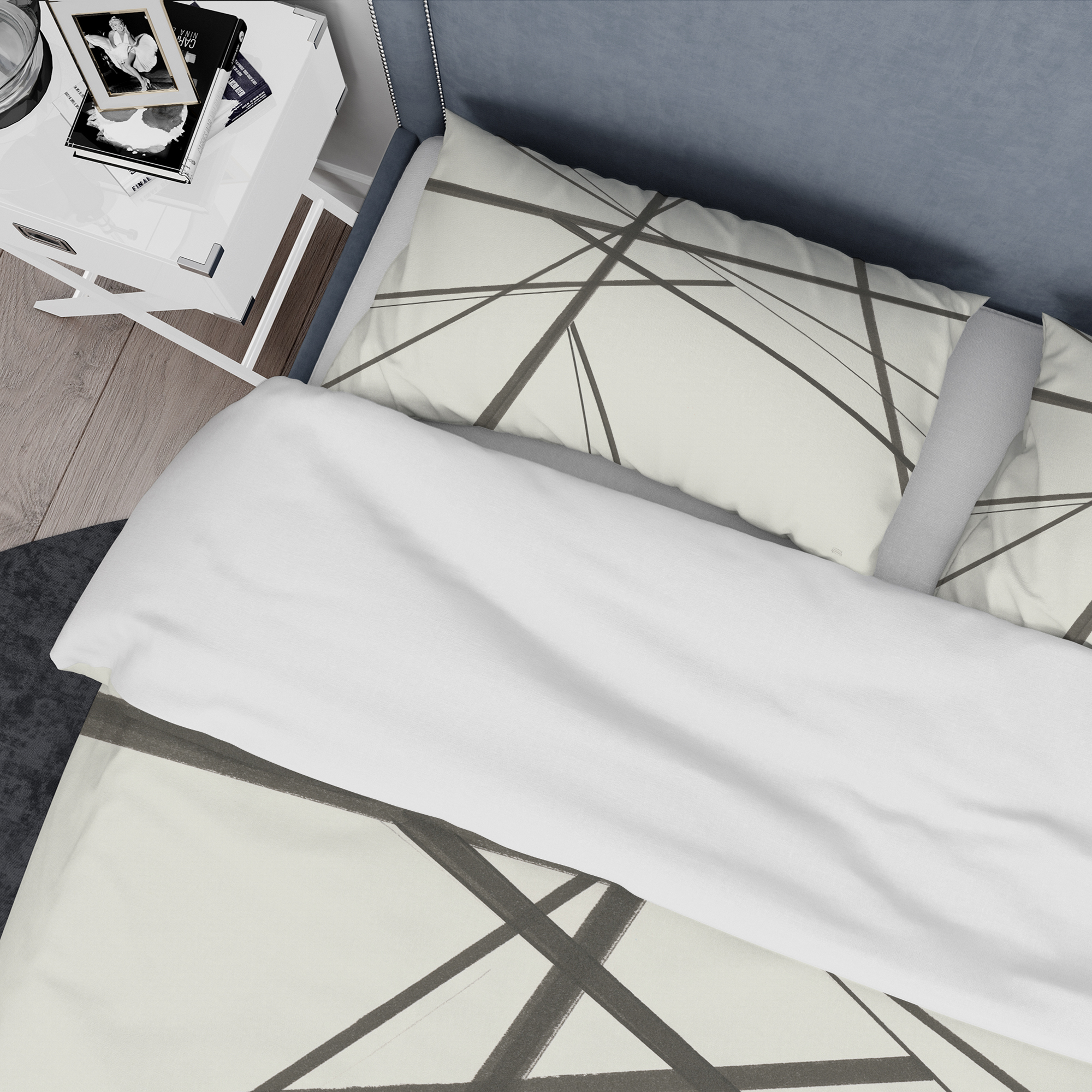 Designart 'minimalist black and white III' Geometric Duvet Cover Set