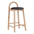 thumbnail image 1 of Meridian Furniture Calvin 27" Vegan Leather Stool in Black & Natural, 1 of 10