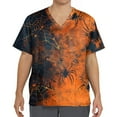 thumbnail image 4 of MLQIDK Halloween Scrub Tops Men Big and Tall Nurse Uniform Shirts Short Sleeve Funny Spooky Season Working Uniform Fun V Neck Scrub Shirts Holiday Printed Nurse Uniforms Ginger 4XL, 4 of 4