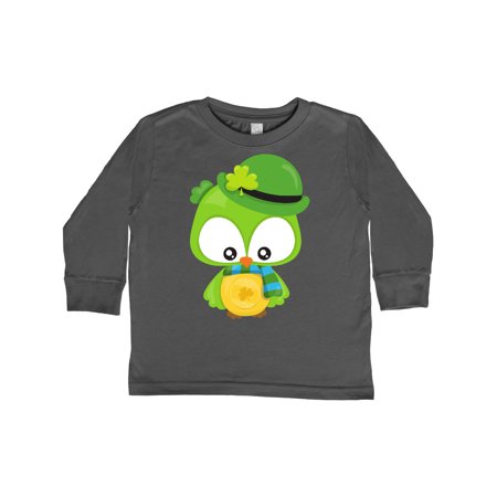 

Inktastic Saint Patrick s Day Owl Green Owl Clovers Gift Toddler Boy or Toddler Girl Long Sleeve T-Shirt