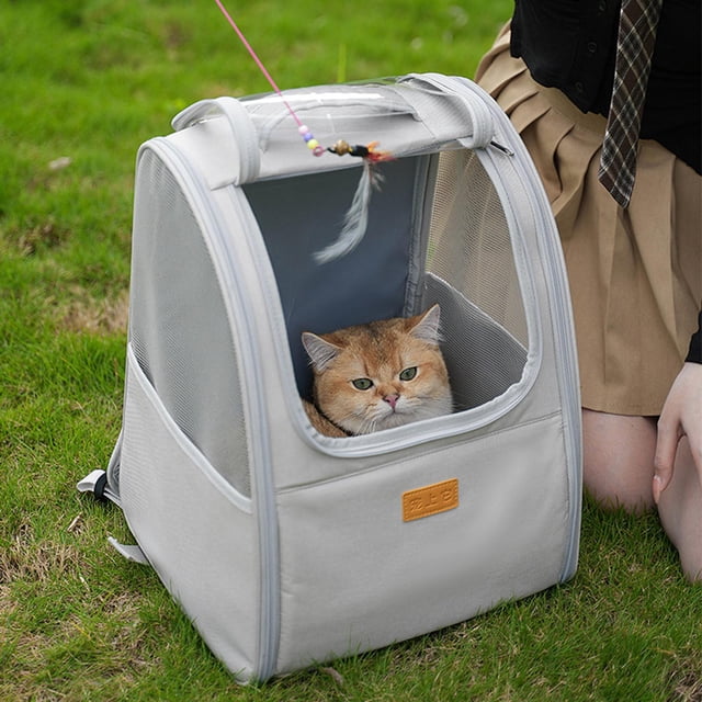 Mochila Ventana transparente Colco para Gatos Plegable al aire libre Blanco