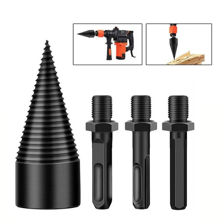 Conical outlet log splitter