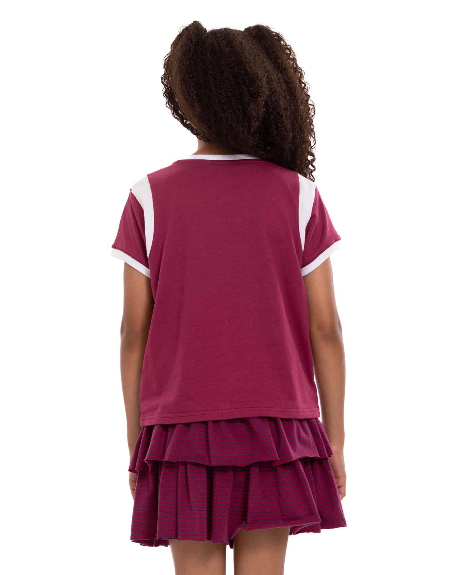 Minnie Mouse Girls' Game Day Graphic Tee with Short Sleeves, Sizes 4-16