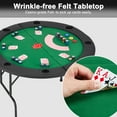 thumbnail image 3 of AVAWING Round Poker Table, 8 Players Casino Texas Holdem Table with Folding Metal Legs, Green, 3 of 8