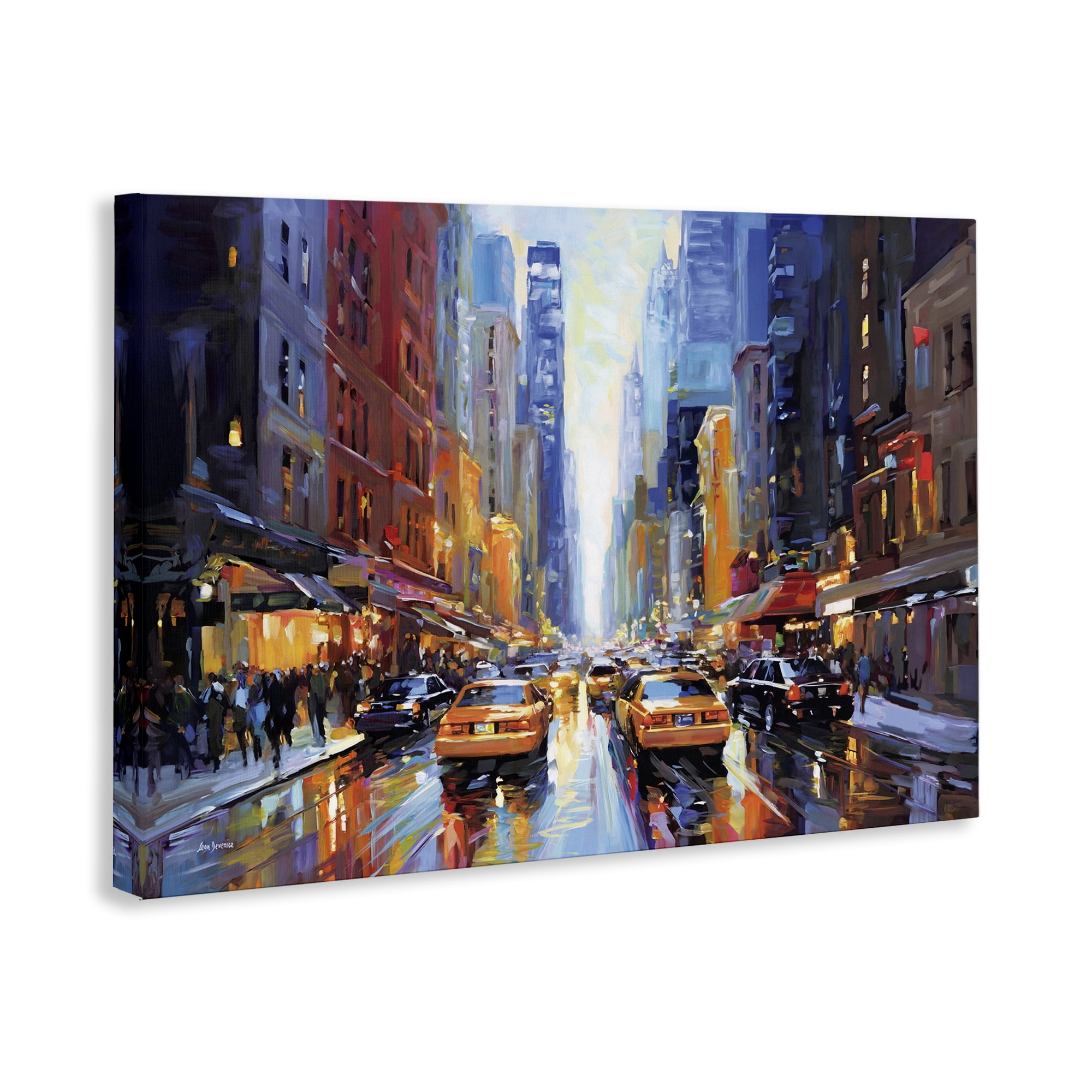 Stupell Industries City Traffic in Rain Scenic & Cityscapes Painting Wrapped Canvas Art Print Wall Art, 30 x 20