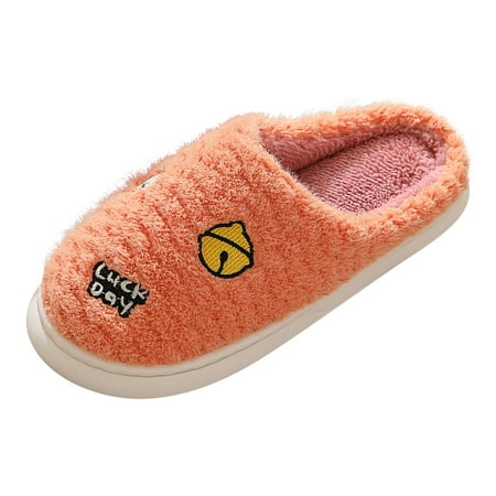 

Xutthjh Winter Plush Soft Soled Home Non-Slip Slippers With Thick Soled Cotton Slippers