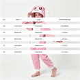 thumbnail image 3 of Goodw7 Hooded Fleece Romper Pajamas, Front Button Bunny Onesie with Soft Warm Coral Fleece and Elastic Cuffs for Party Photoshoot and Nightwear, 3 of 7