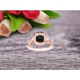 thumbnail image 5 of Staggering Looking 2.05 Carat Cushion Cut Black Diamond Moissanite Engagement Ring 10k Rose Gold Halo Wedding Ring Anniversary Promise Surprisingly Ring, 5 of 9