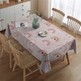 thumbnail image 2 of Pink Boho Bohemia Rainbow Hearts Pattern Rectangle Tablecloth 60"x84",Waterproof Polyester Rectangle Table Cloth, Wipeable Spillproof Polyester Tablecloth for Dining, Camping, Indoor and Outdoor, 2 of 5