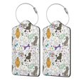 thumbnail image 5 of Rocae Colorful Poodle Dog for Leather Luggage Baggage Tags ID Label Privacy Cover ID Label with Stainless Steel Loop and Address Card, 5 of 5