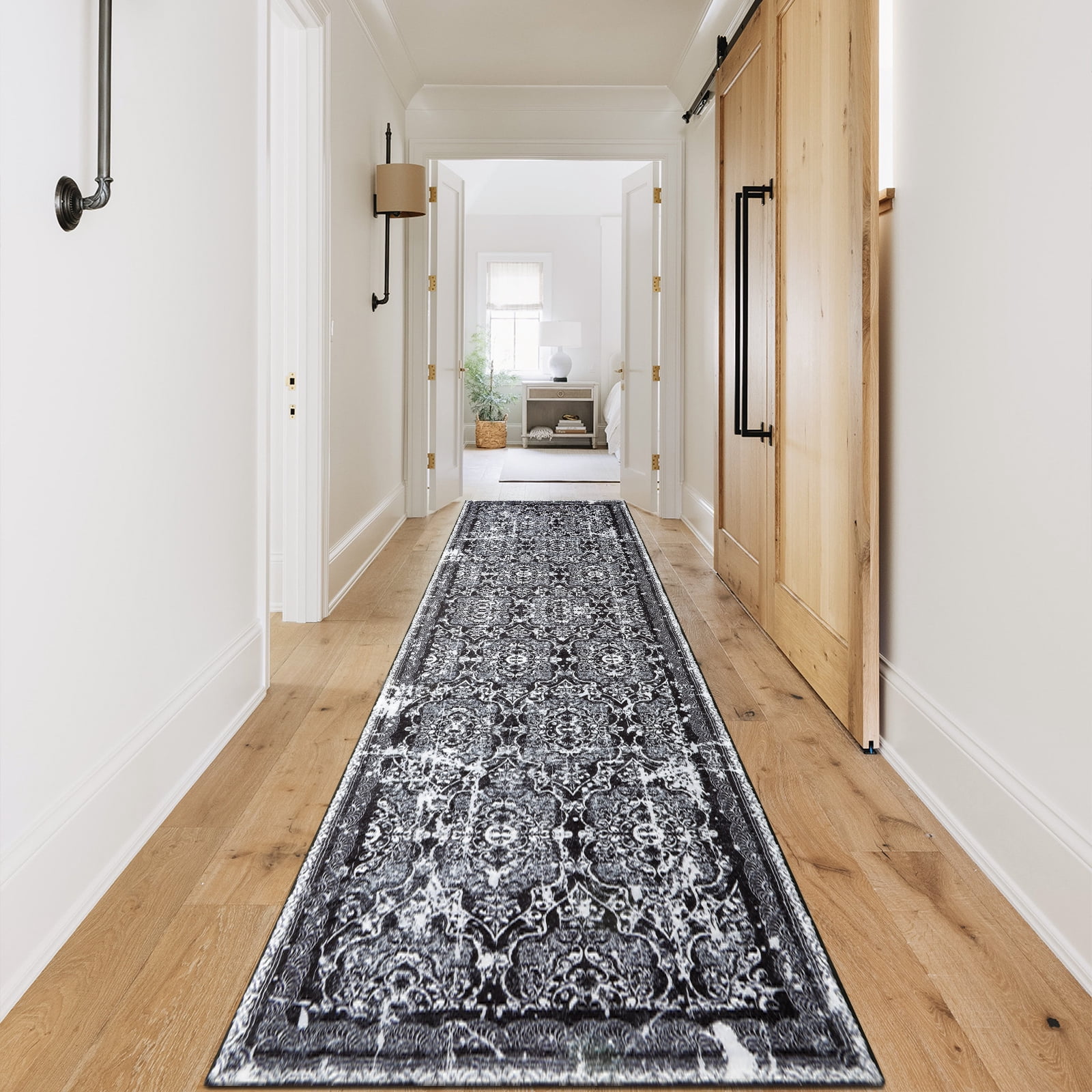 Boho Runner Rug, Non Slip Washable Shaggy Soft Carpet Area Rug for Hallways Entryway Bedroom