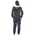 thumbnail image 3 of Just Love Christmas Print Pom Pom Adult Bodysuit (Black - Light Up, Large), 3 of 4