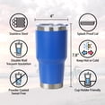 thumbnail image 2 of Muka 30 Oz. Stainless Steel Tumbler, Durable Powder Coated Insulated Travel Cup-Red, 2 of 7