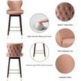 thumbnail image 3 of AngLink Bar Height Chairs Set of 2,29.9 Inch Upholstered Bar Stools with Back and Wooden Legs,Modern Leathaire Fabric Stools for Kitchen Counter, Pub,Cafe,Club,Dining Room (Khaki), 3 of 13